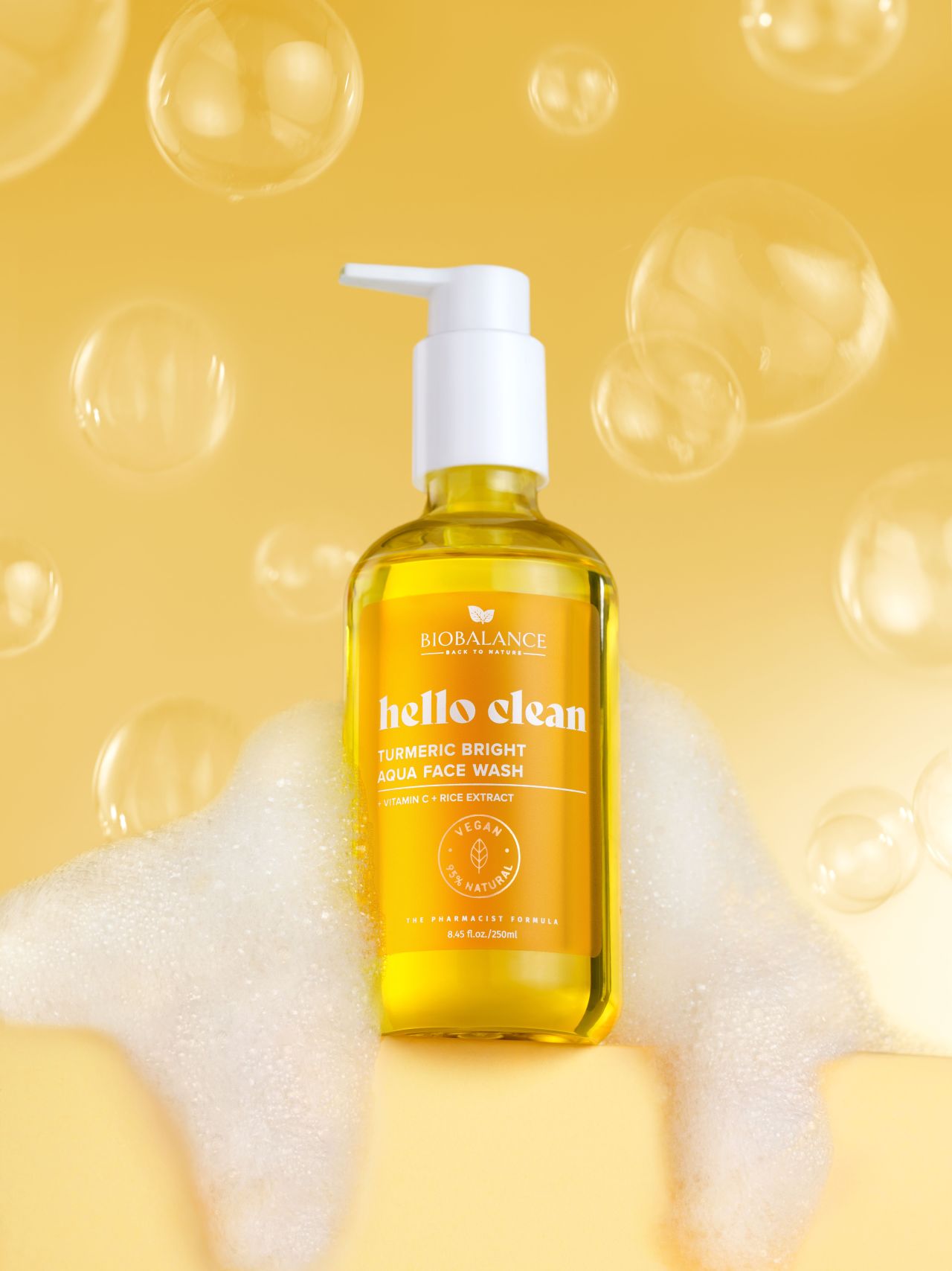 BIOBALANCE HELLO CLEAN ИЗМИВЕН ГЕЛ ЗА ЛИЦЕ С КУРКУМА TURMERIC BRIGHT