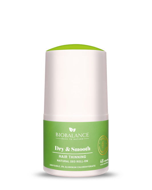 BIOBALANCE РОЛ-ОН ДЕЗОДОРАНТ С ЕФЕКТ ЗА МИНИМИЗИРАНЕ НА КОСЪМЧЕТАТА