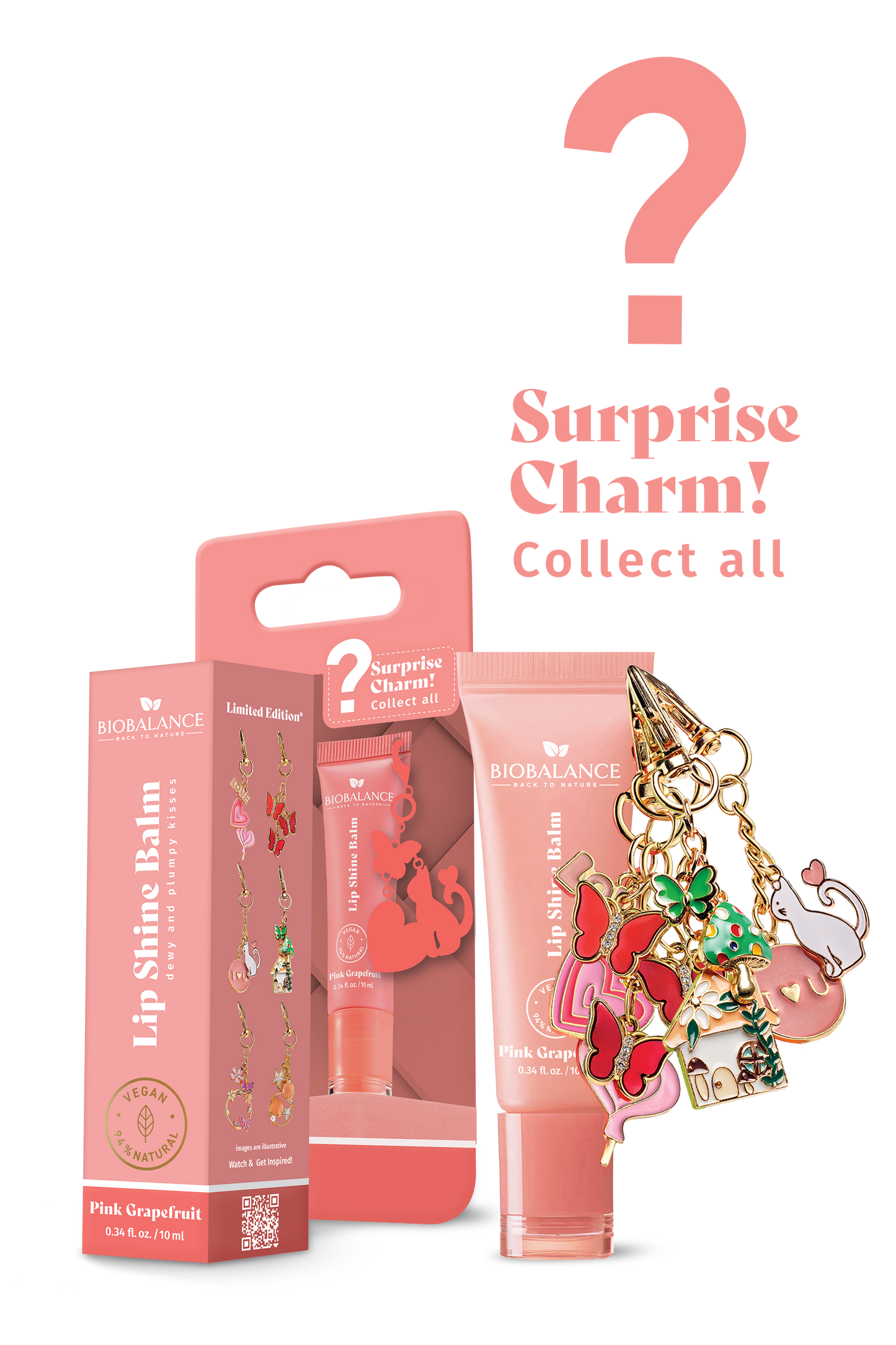 BIOBALANCE БАЛСАМ ЗА УСТНИ, PINK GRAPEFRUIT