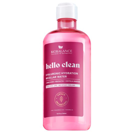 BIOBALANCE HELLO CLEAN МИЦЕЛАРНА ВОДА С ХИАЛУРОН ЗА ХИДРАТАЦИЯ