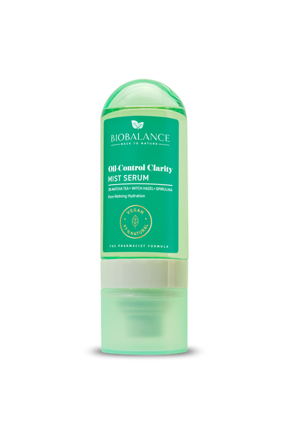 BIOBALANCE СЕРУМ МИСТ ЗА ЛИЦЕ С МАТЧА И СПИРУЛИНА OIL CONTROL CLARITY