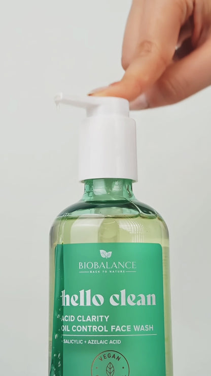 BIOBALANCE HELLO CLEAN ИЗМИВЕН ГЕЛ ЗА ЛИЦЕ СЪС САЛИЦИЛОВА КИСЕЛИНА ACID CLARITY